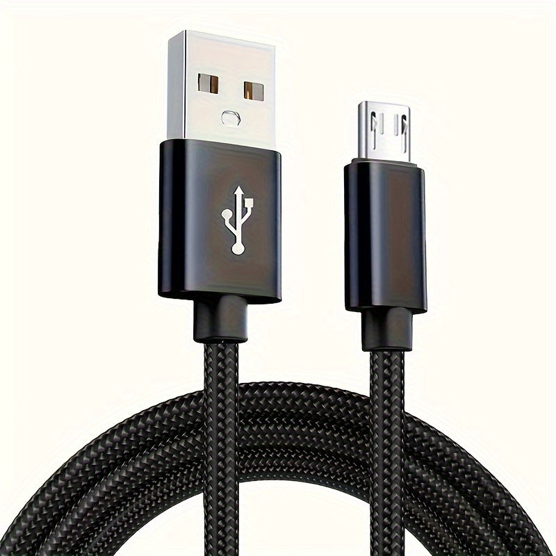 Nylon braided micro USB cable for fast charging Samsung, Xiaomi, Vivo, OPPO, Redmi, and other Android phones.