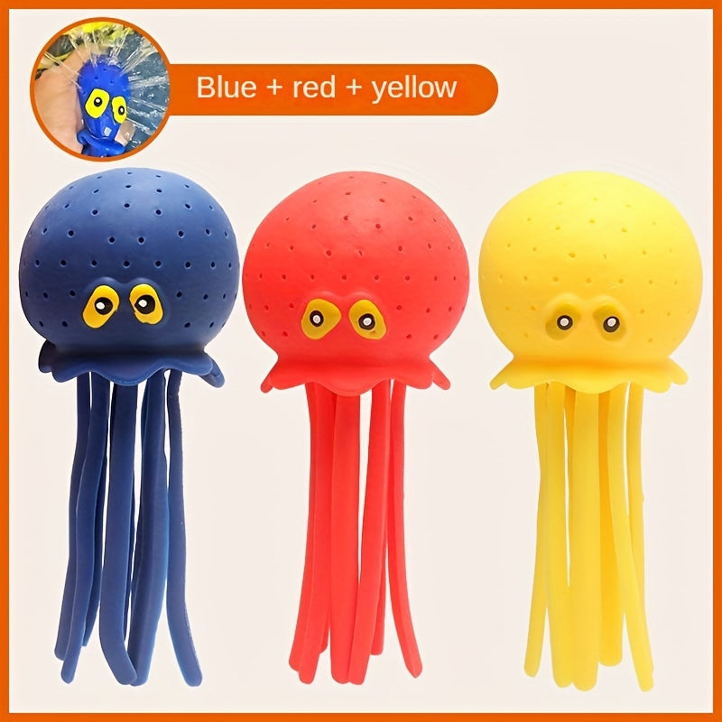 Summer Fun: Bathroom Octopus Grandchildren's Gift Water Spraying Doll Bath Toy, Flower Spray Octopus, Children's Stress Relief Toy