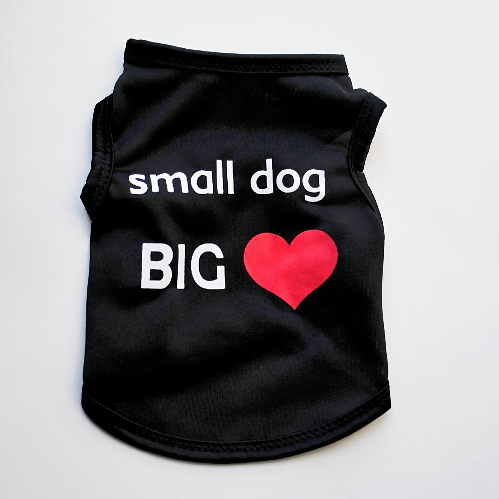 Pet clothing: pullover dog vest with letter and heart pattern, ideal for extra small/small dogs.