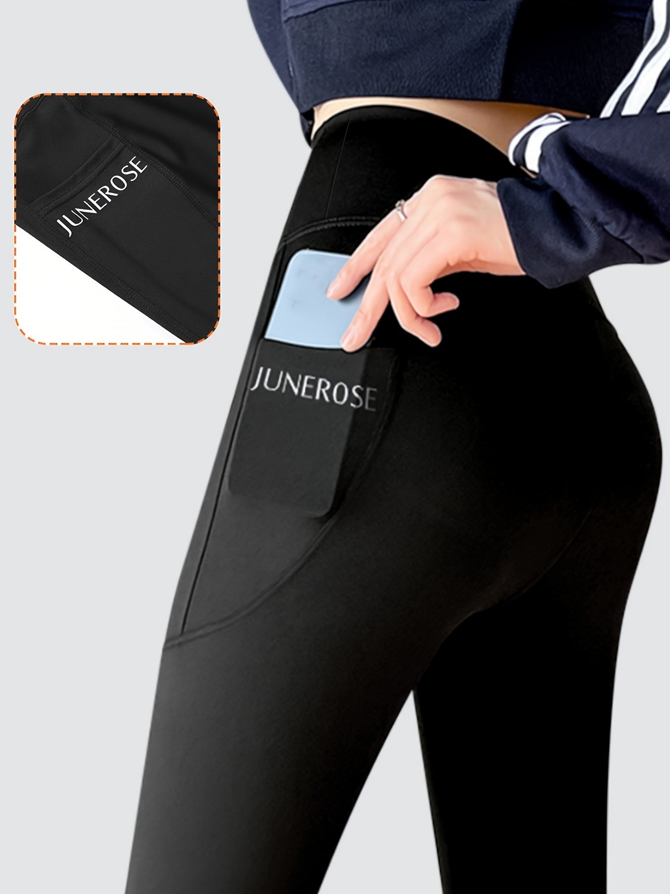 High waist compression pants with tummy control and pockets for women.