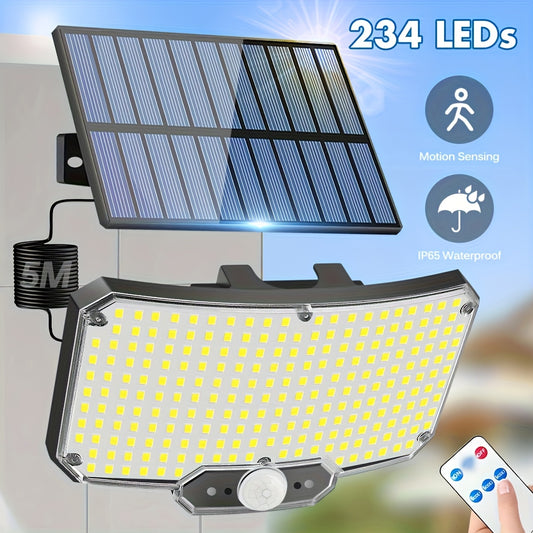 1-piece 234 LED Solar Light with 3 modes and motion sensor is a security light for outdoor spaces.