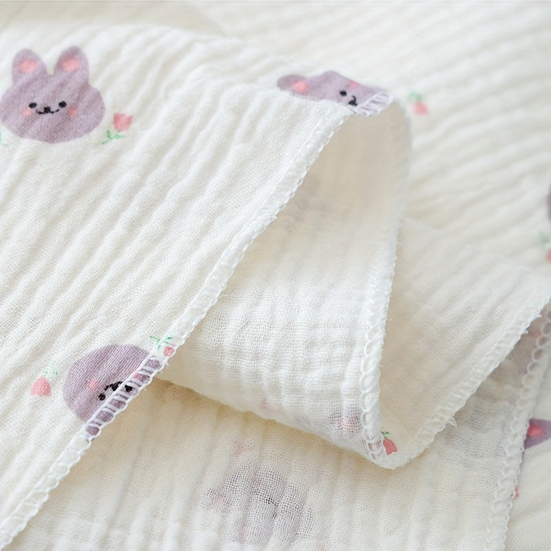 Soft double layer swaddle blanket bath towel for youngsters, compact, suitable for ages 0-3, 100% cotton.