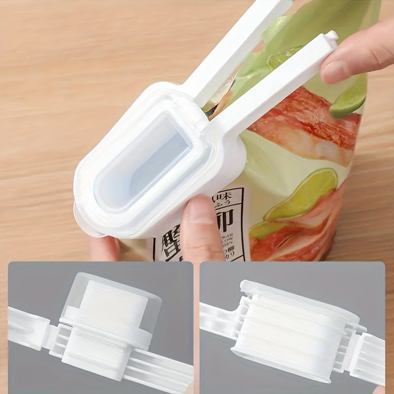 Set of 4 Food Sealing Bags with Moisture-Proof Sealing Clips and Pour Spouts, Airtight Clips for Keeping Food Fresh, Ideal for Plastic and Snack Bags, Perfect for Organizing and Storing in the Kitchen, Essential Kitchen Accessory