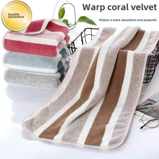 Wholesale Thick Striped Towels for Face Washing, Enhanced Absorbency, Suitable for Home Use across Borders