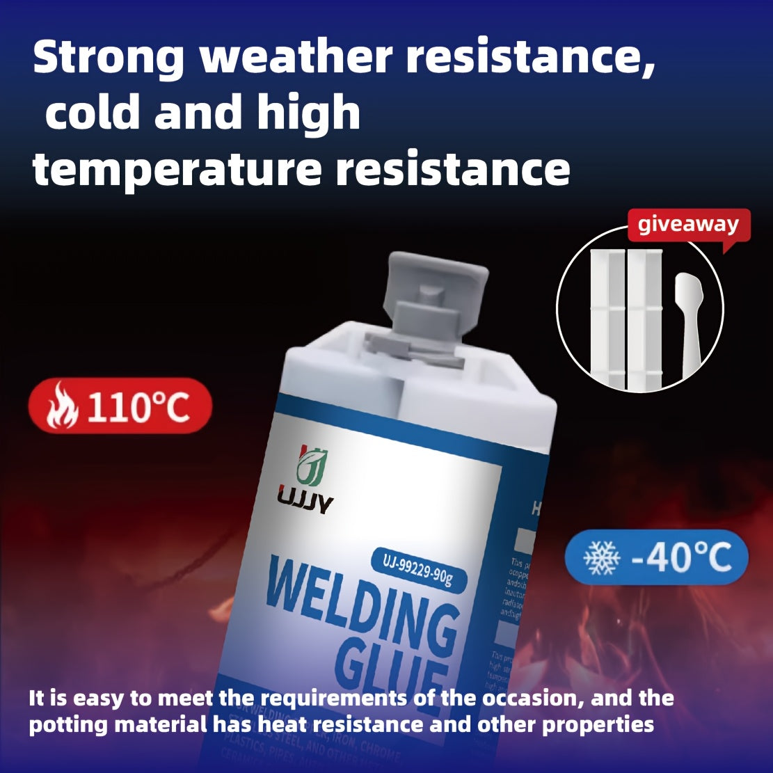 UPVY Strong Welding Glue - Waterproof, Oil-Resistant, High-Temperature Adhesive for various surfaces - Fast Curing, 80g + 30g tubes