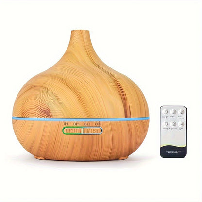 550ml essential oil diffuser for large room with remote control, timer, and 7 colors light for bedroom.