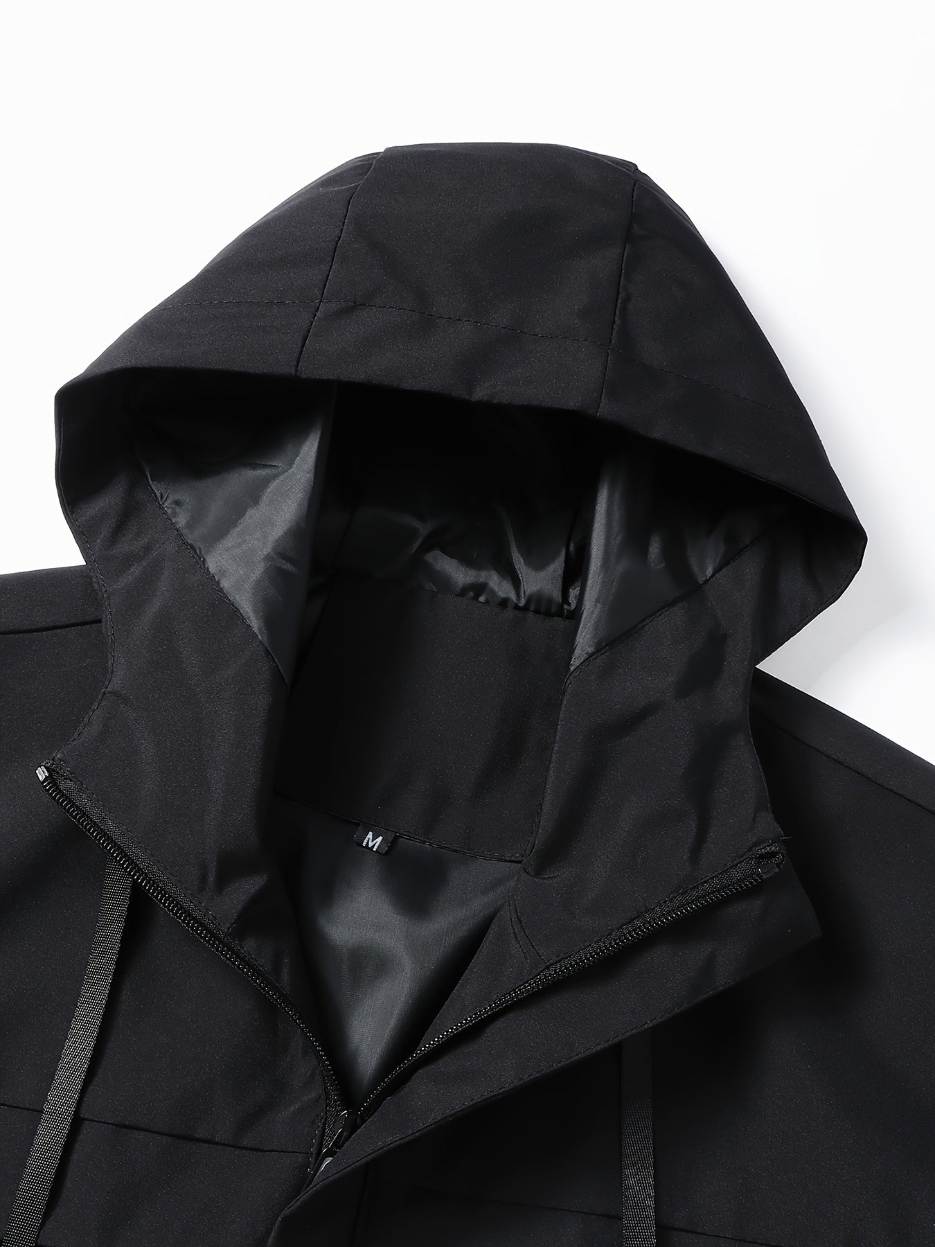 Windbreaker jacket with hood and zip pockets for men - Lightweight and breathable.