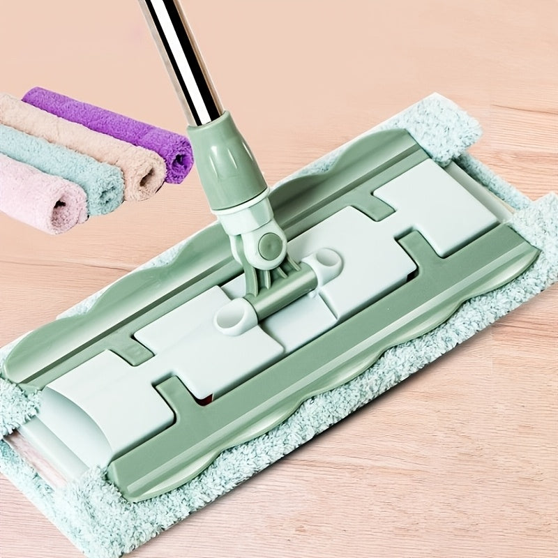 Adjustable handle makes this versatile microfiber flat mop ideal for cleaning hardwood, tile, and glass surfaces, whether wet or dry.