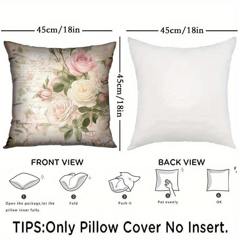 Set of 2 Floral Art Throw Pillow Covers made from soft polyester, perfect for your sofa and bedroom. These square cushion cases are machine washable and do not include inserts.