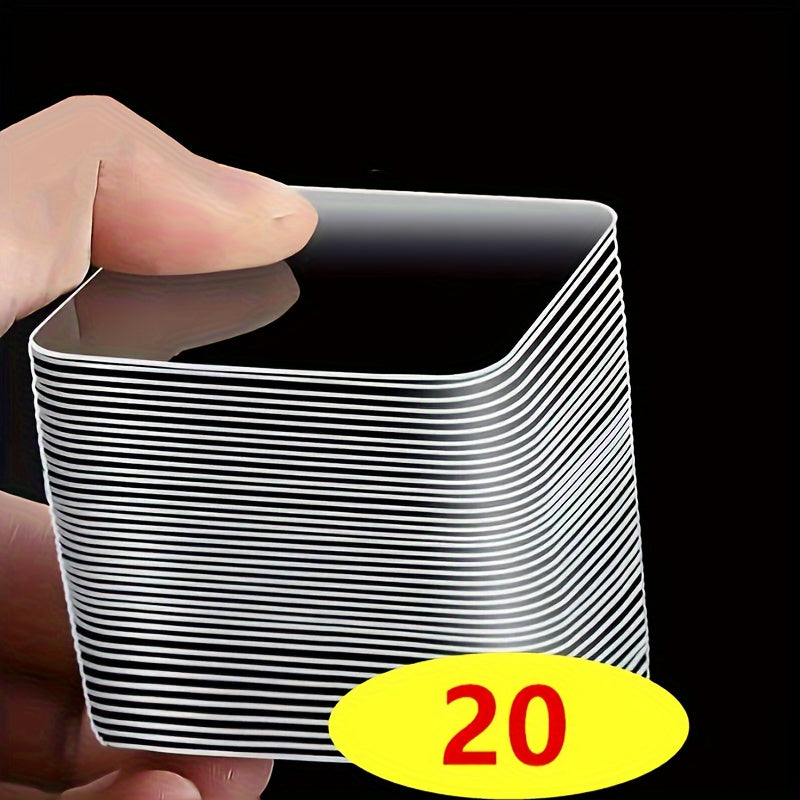 Waterproof clear mounting tape with strong adhesive for plastic, glass, metal, stone, and drywall - no need for drilling or nails.