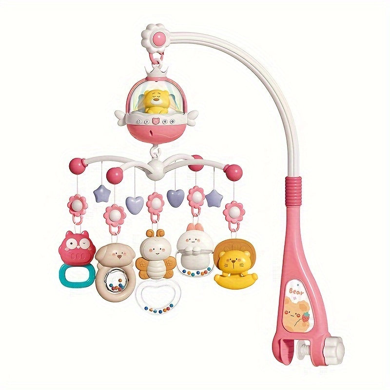 Entertaining Projection Remote Control Baby Crib Mobile featuring Lullabies, Educational Musical Box Toy, Cute Bear-Shaped Plastic Mobile, with Calming Sounds, perfect for Newborns, a Wonderful Birthday and Christmas Present for Babies aged 0-3 Years