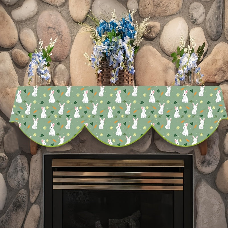 Get ready for Easter with the cute Easter Bunny Polyester Fireplace Scarf! Measuring 49.78cm x 199.9cm, this scarf features a festive rabbit pattern and can be used as a mantel drape or table runner. Perfect for adding a touch of holiday cheer to your