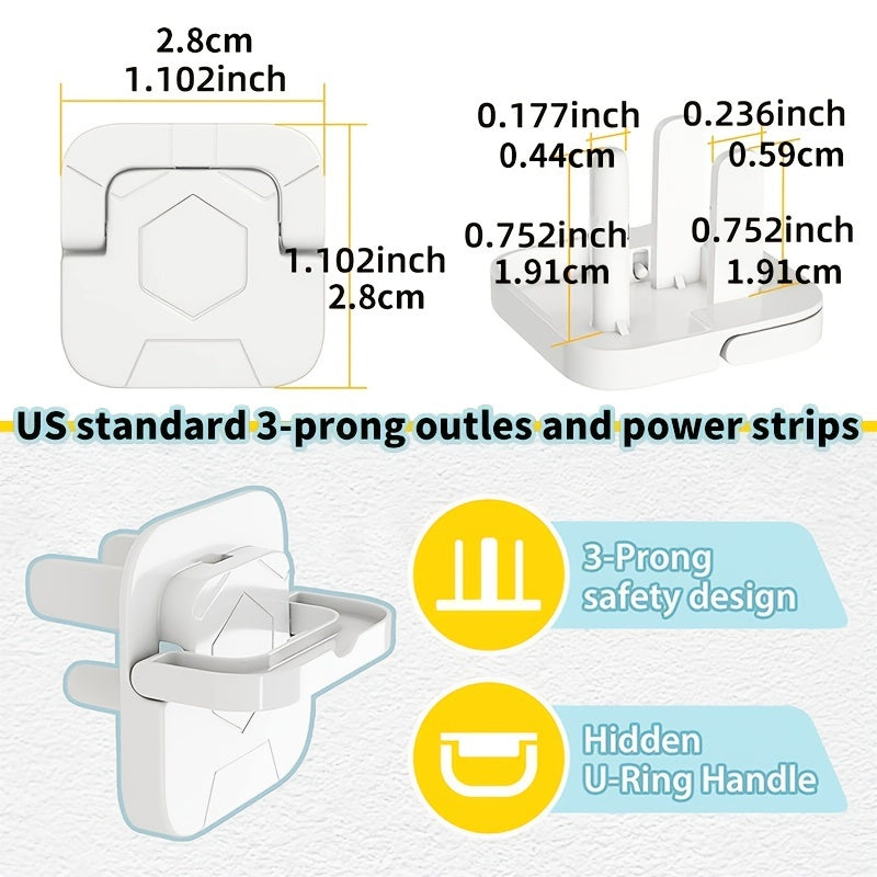 Baby proofing plug covers with hidden pull handle - set of 30. Features 3-prong child safety socket covers to protect electrical outlets and keep kids safe. Outlet protectors with kid-proof cap design.