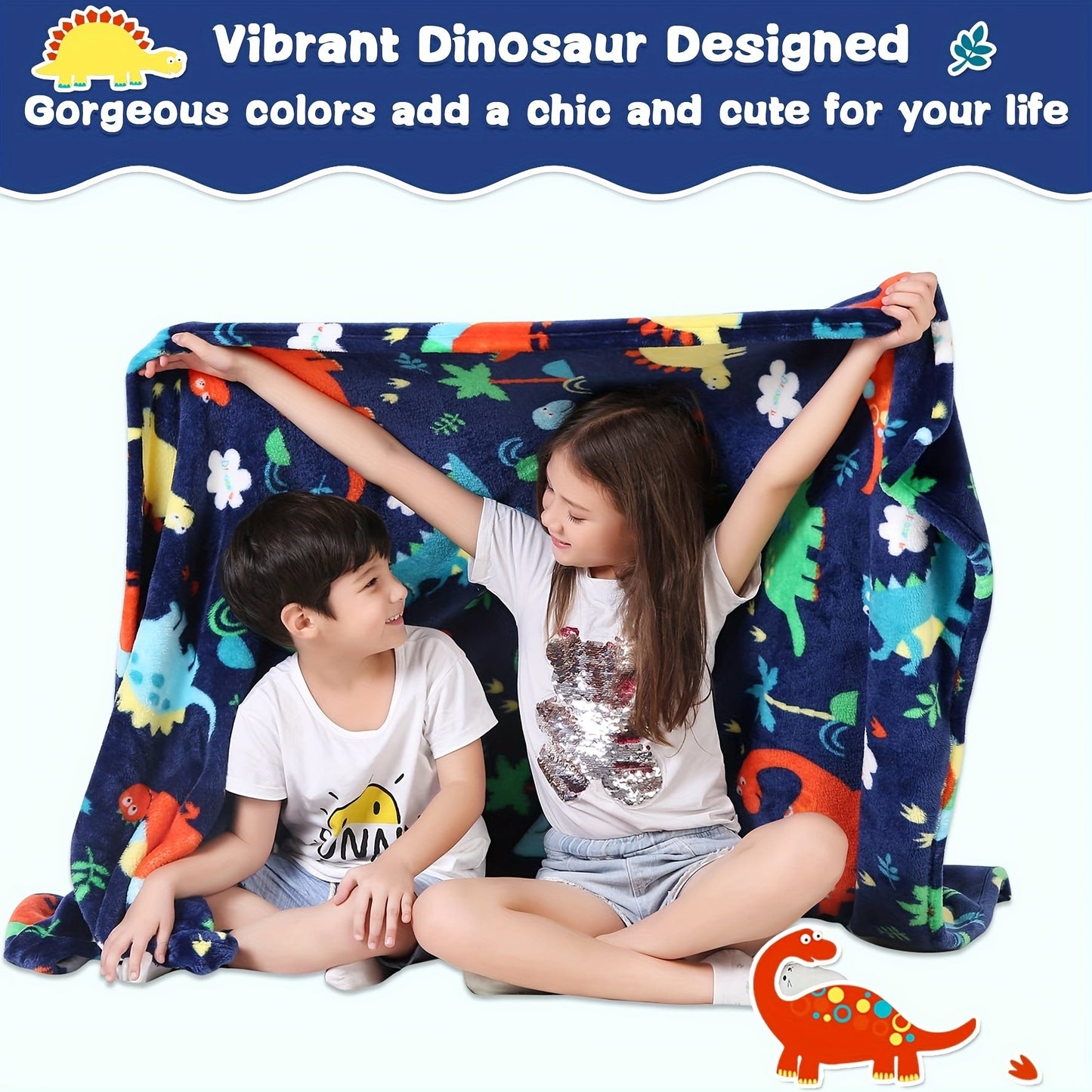 Soft and warm dinosaur blanket designed for babies, suitable for crib, stroller, travel, and bed use. Lightweight and cozy fleece throw ideal for both boys and girls.