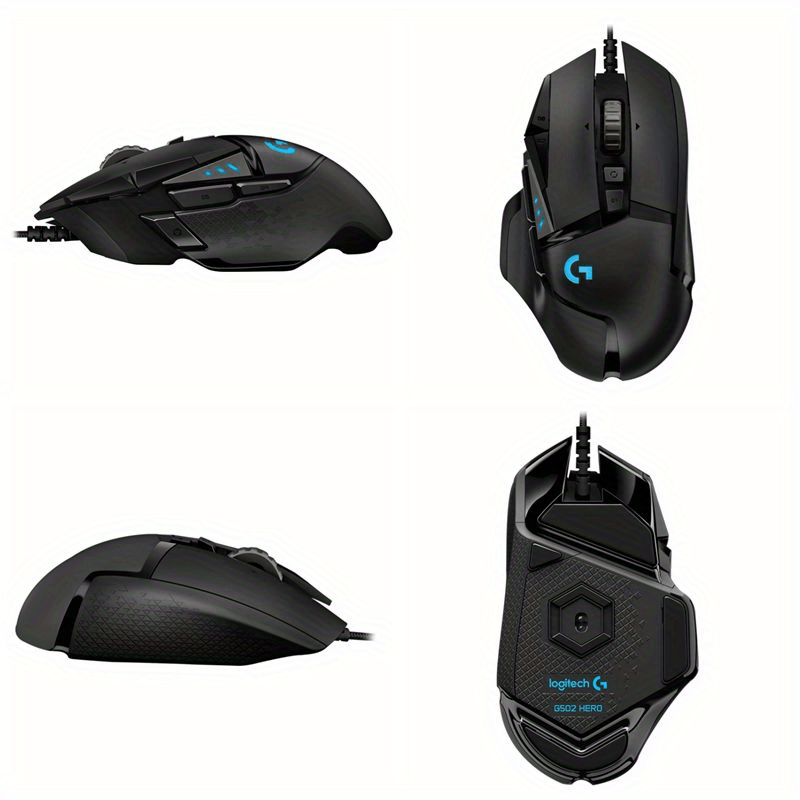 Logitech Hero Wired Gaming Mouse: Optical tracking, right-handed design, and 11 programmable buttons for PC gamers.