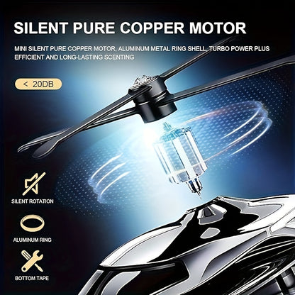 AAZRZRZ Solar-Powered Helicopter Car Air Freshener made of Aluminum Alloy with Long-Lasting Natural Fragrance for Men and Women.