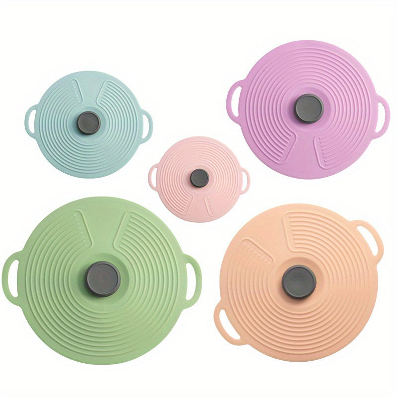 Kitchen Accessory: Silicone Pot Lid with Boil-Over Protection and Multipurpose Cooking Cover, Made of PET Material, Dustproof Gadget for Various Cookware Sizes