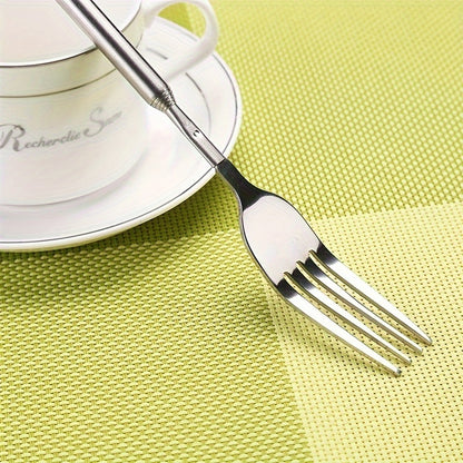 Retractable stainless steel dinner fork for Halloween and Christmas party props.