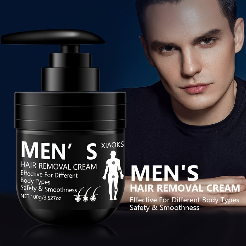 100g Men's Hair Removal Cream with Plant Squalane: Gentle, non-irritating, painless, long-lasting, and suitable for all skin types. Fast cleaning.