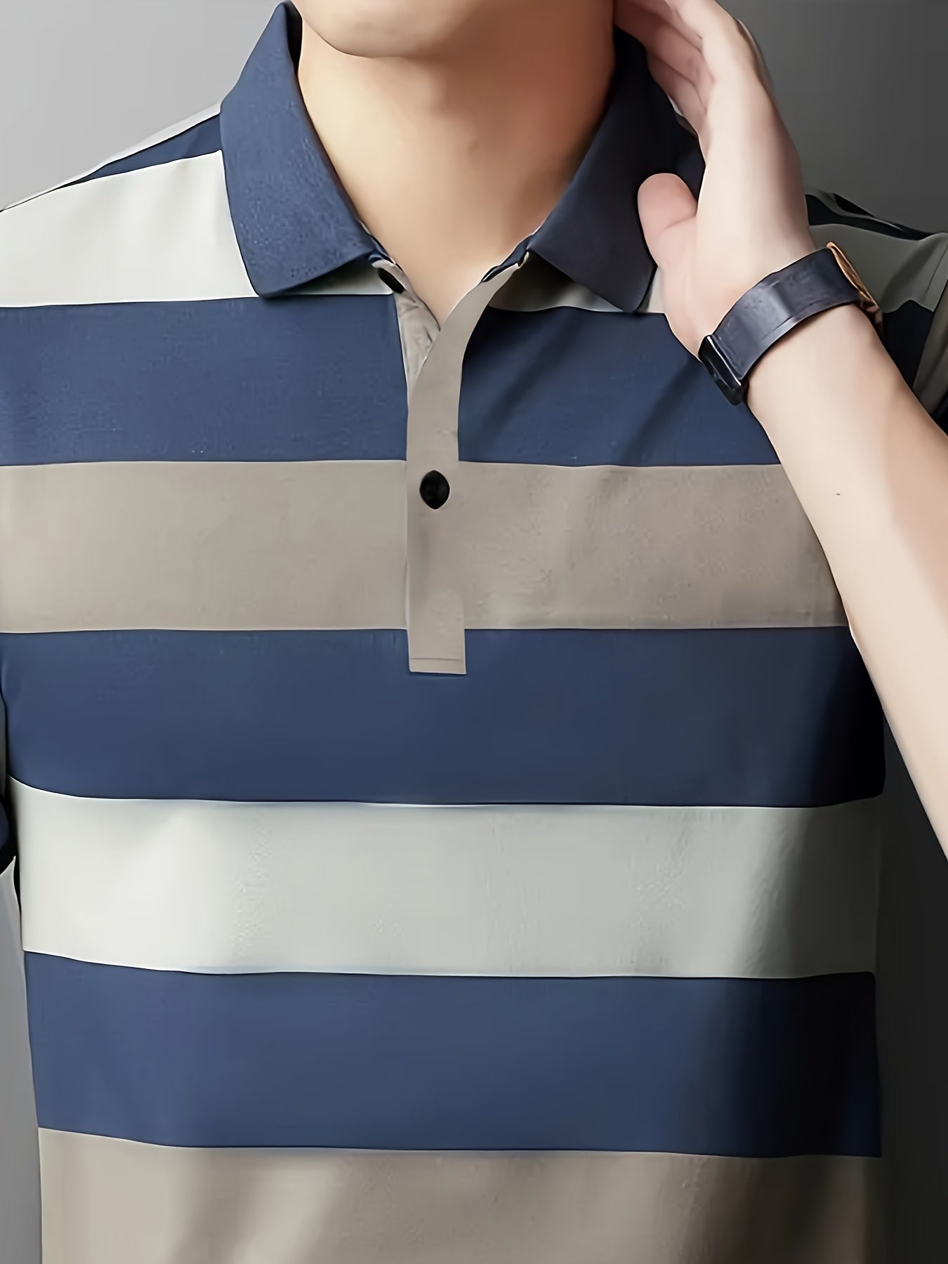 Men's Casual & Trendy Colorful Striped Shirt - Perfect for All Seasons, Machine Washable, Great Gift