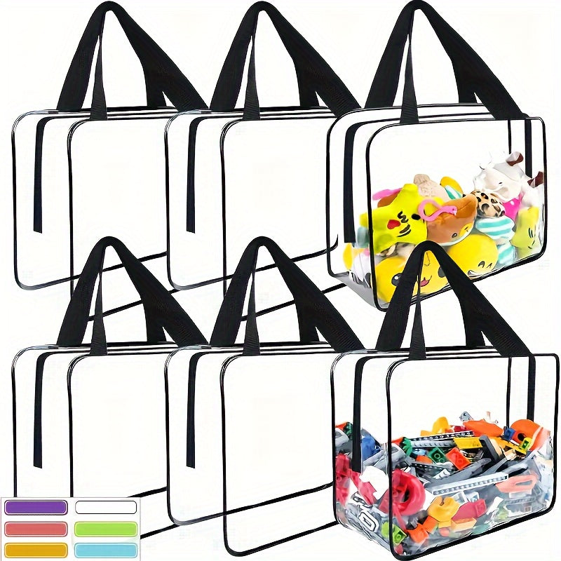 Large Clear PVC Storage Bag with Zipper - Waterproof Organizer for Toys, Crafts & Books, Reusable with 3.2 Cubic Feet Capacity