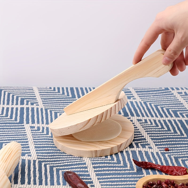 Wooden Dumpling Maker: A versatile kitchen tool for making dumplings, noodles, pancakes, and corn cakes by hand. Perfect for home cooking and a great Christmas or New Year wedding gift.