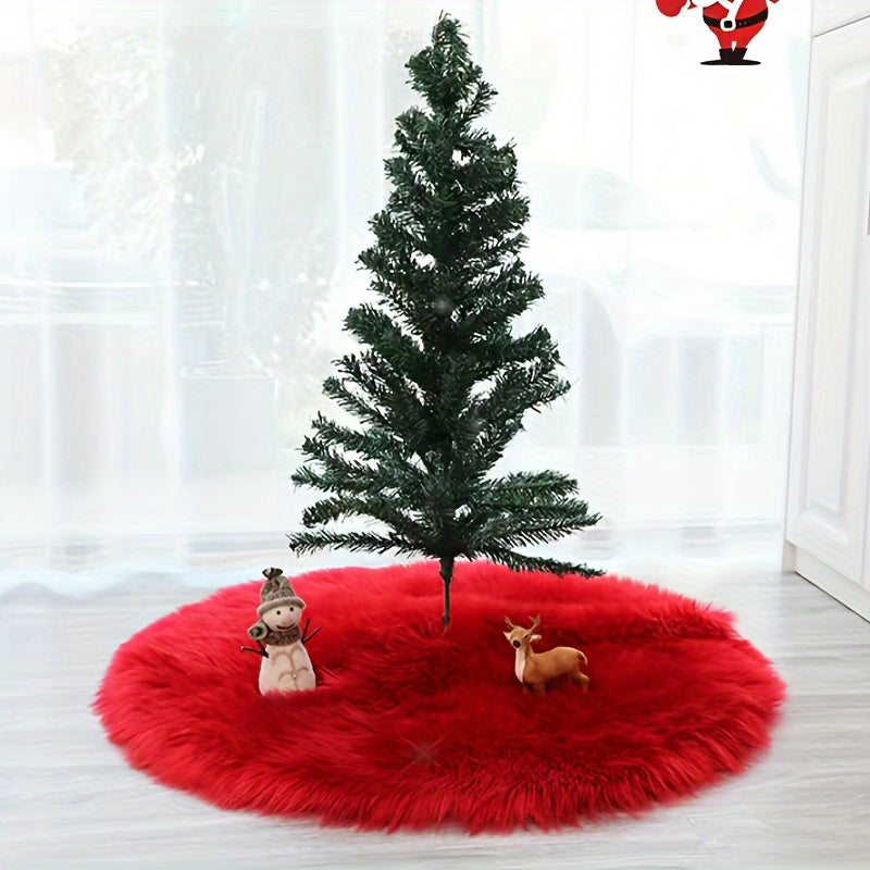 Round Christmas Tree Skirt Area Rug made of a blend of Polyester and Acrylic, lightweight and washable with a moisture barrier - perfect for adding holiday cheer to your office, room, or bedroom decor. Comes in a set of 1 piece.