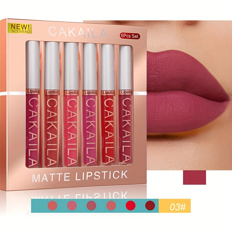 CAKAILA 6-Color long-lasting and waterproof lip gloss set for women.