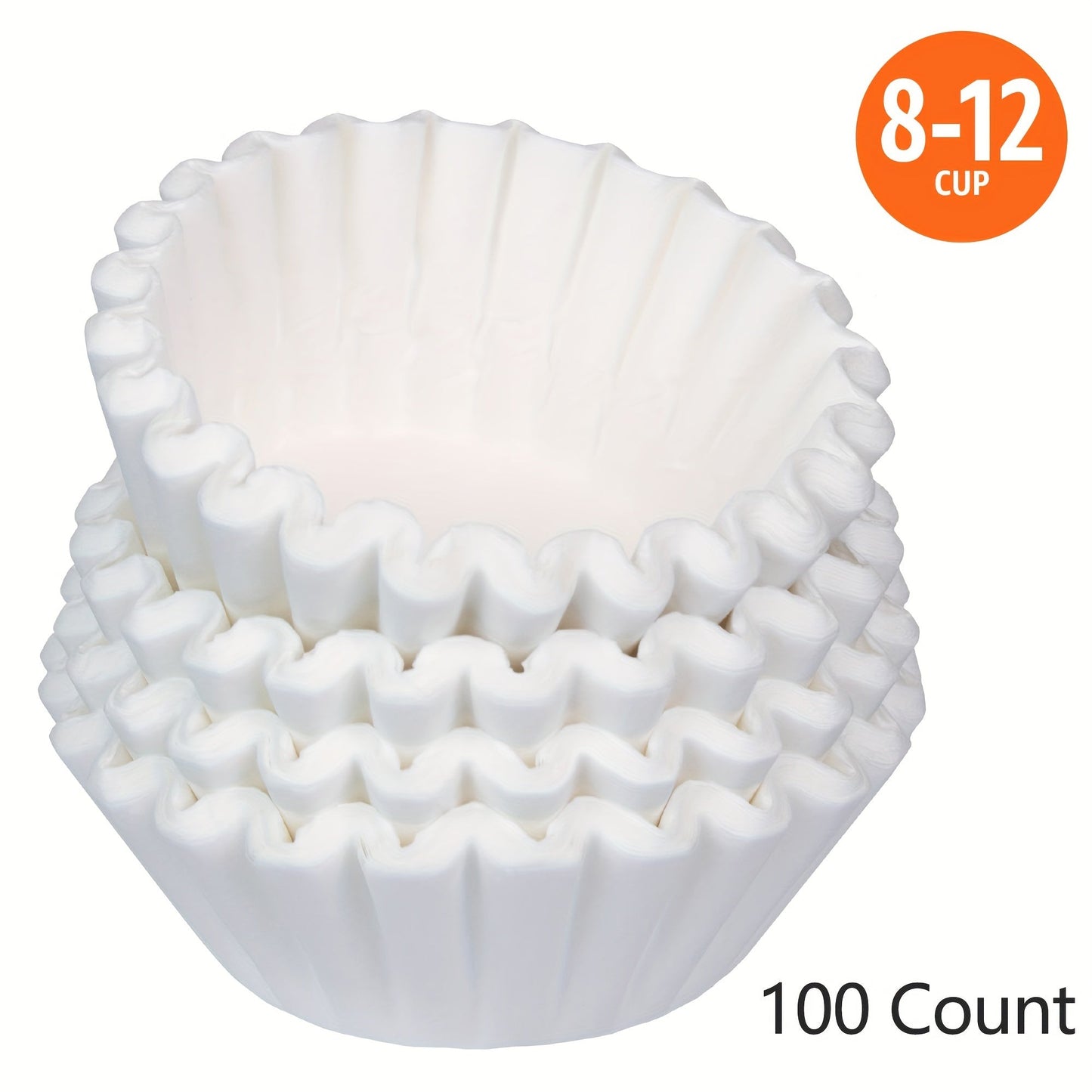 White Coffee Filters for 8-12 Cup Coffee Makers - 100/200 Pieces