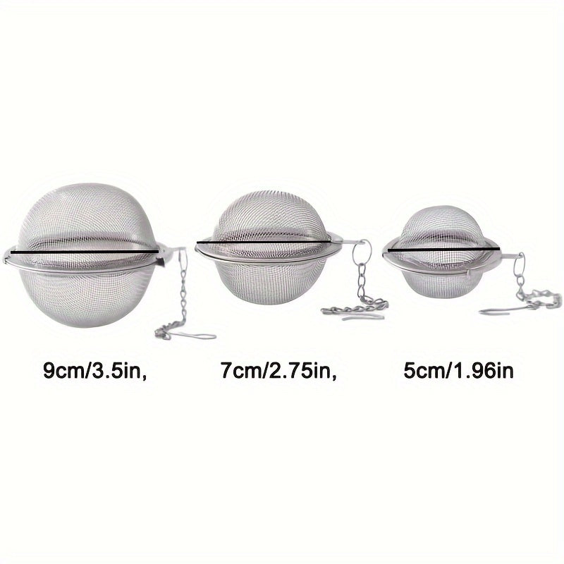 Stainless Steel Tea Ball Strainers Set with Premium Quality - Includes Extra Fine Mesh Infuser for Loose Leaf Tea, Multiple Sizes with Chain Hook, Resistant to Rust, Simple to Clean Tea Strainers Kit.