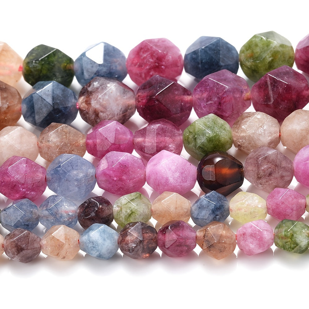 Faceted Tourmaline Spacer Beads made from Natural Stone for Creating Bracelets, Necklaces, and other Jewelry Accessories in 6/8/10mm Sizes.