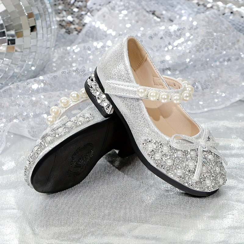 Summer Crystal Princess Shoes with Soft Soles for Little Girls and Toddlers.