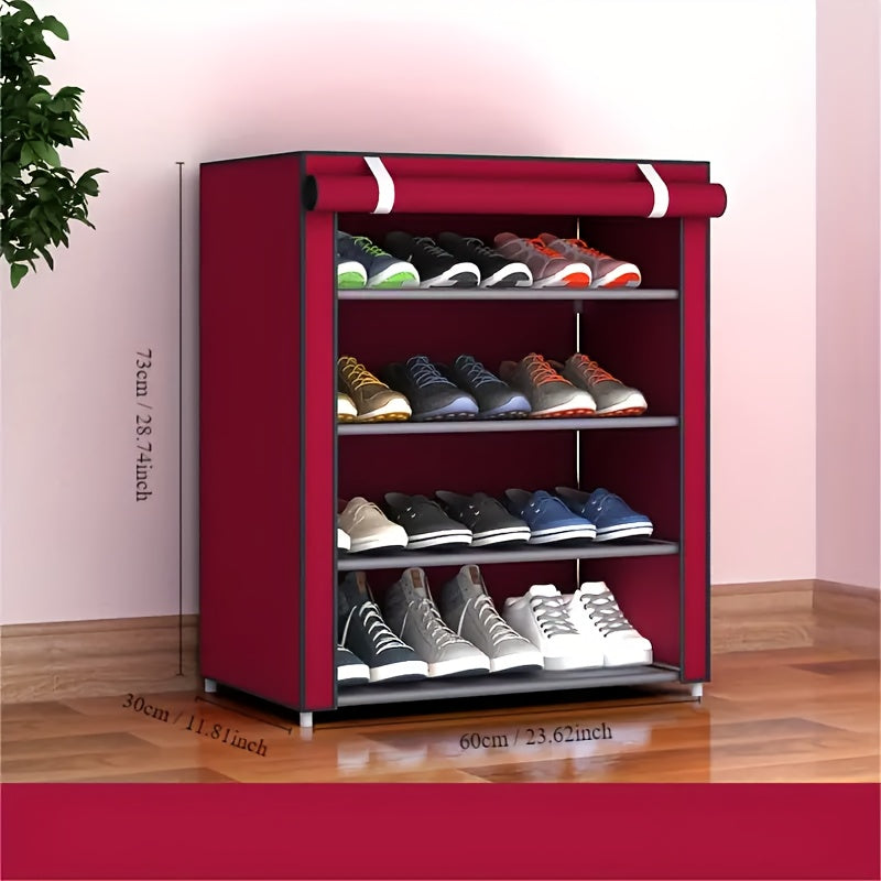 Double your shoe storage with this 1-piece shoe cabinet organizer. Made with a combination of plastic and metal, this multi-layer shoe rack offers ample space for all your footwear. Its freestanding design makes it convenient for placement in any closet.