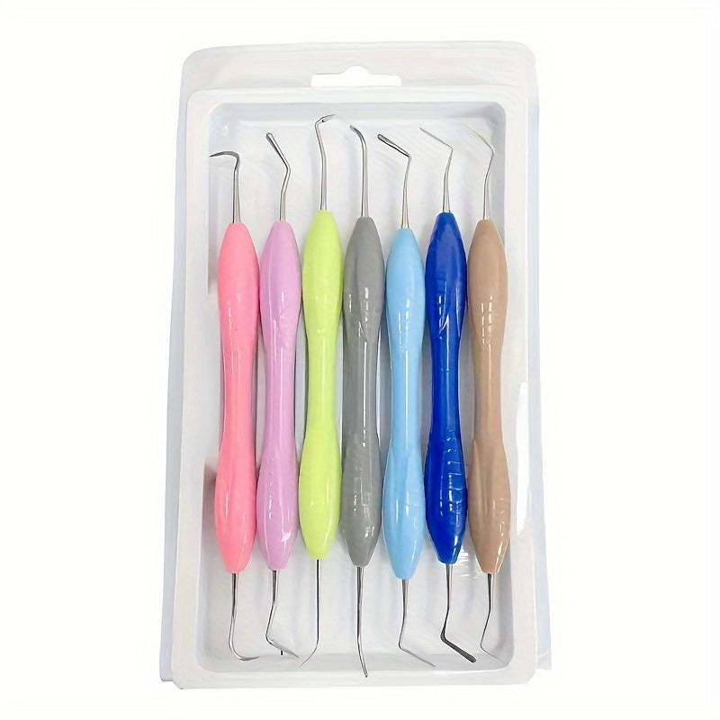 7 Colorful Stainless Steel Restorative Tools for strong grip filling.