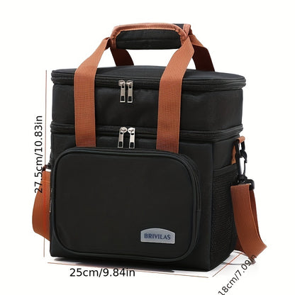 1 double layer insulated lunch bag for adults, suitable for work, school, picnic, or travel.