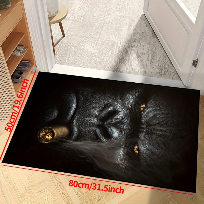 Add a touch of nature to your home with this Chimpanzee-themed non-slip rug. Easy to care for, it is machine washable and waterproof, making it ideal for any room including living rooms, bedrooms, nurseries, outdoor patios, and garden areas. Enhance your