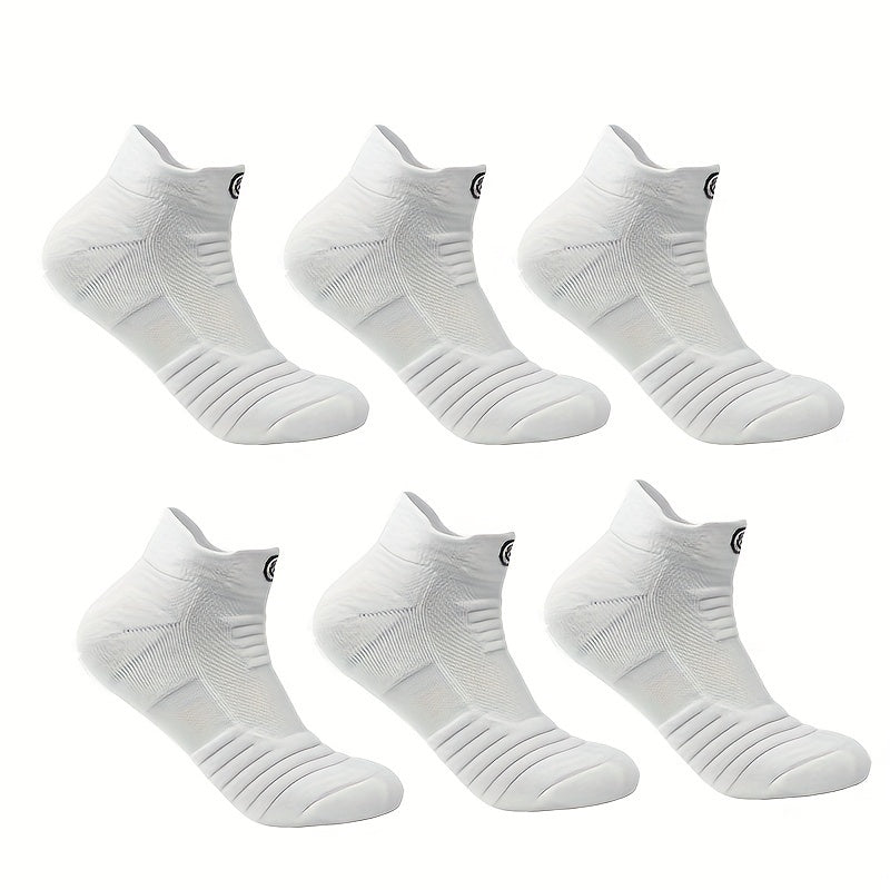 Set of 6 men's low-cut sport socks with anti-odor and sweat absorption technology, perfect for daily and outdoor activities in spring and summer.