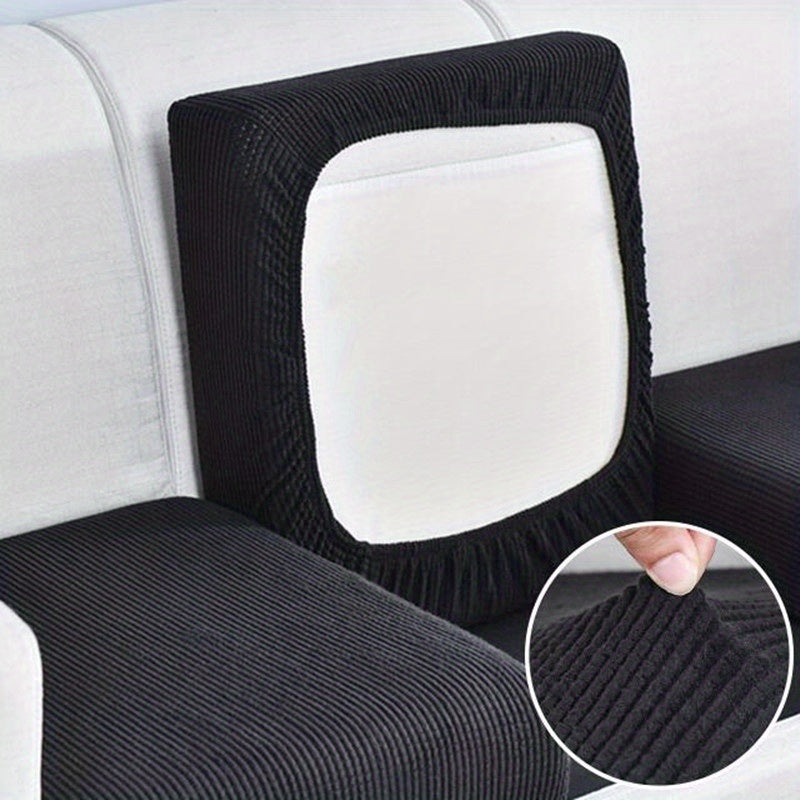 Removable and washable elastic sofa cushion cover, single piece, in a solid color to protect against dust.