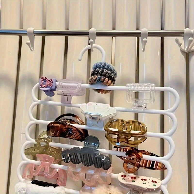 Spacious wall-mounted organizer for hair accessories, jewelry, and watches - perfect for home and dorm use