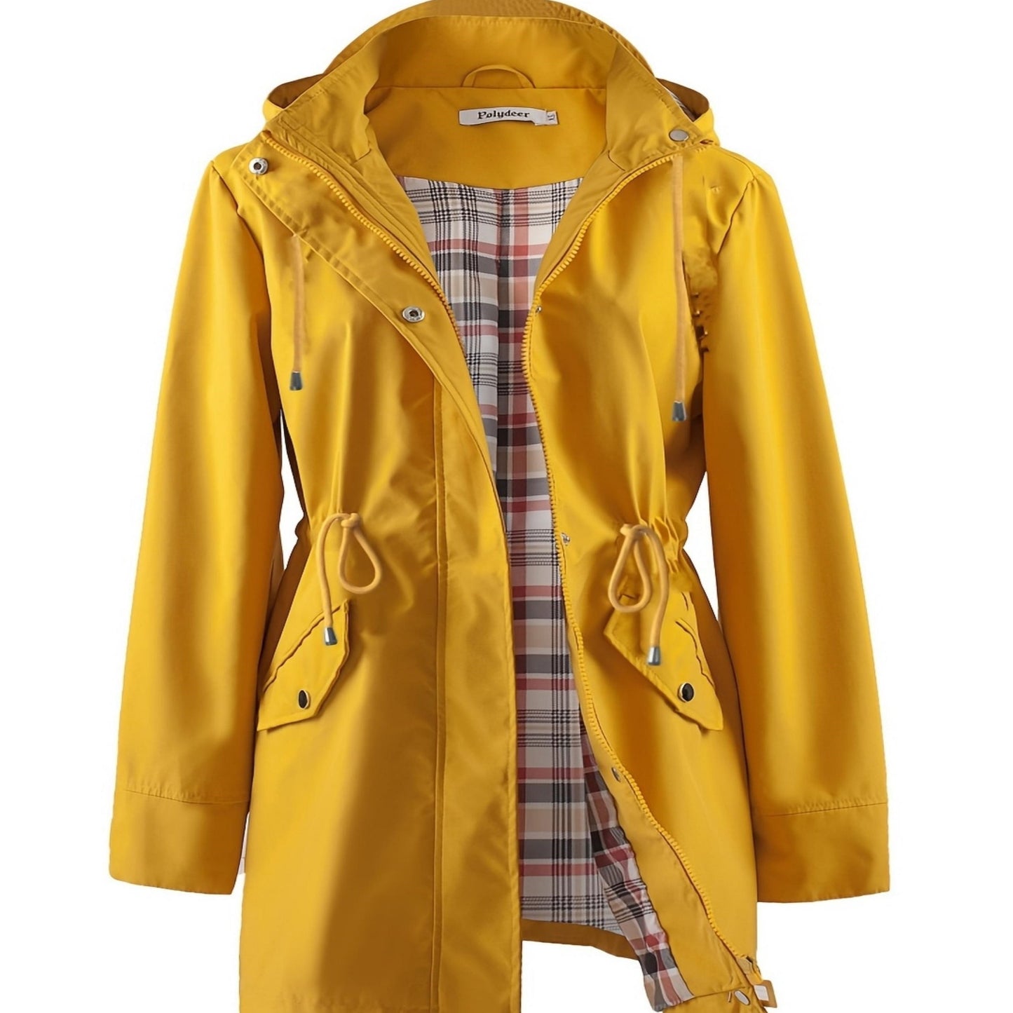 Women's Plus Size Zip Up Hooded Coat for Fall & Spring