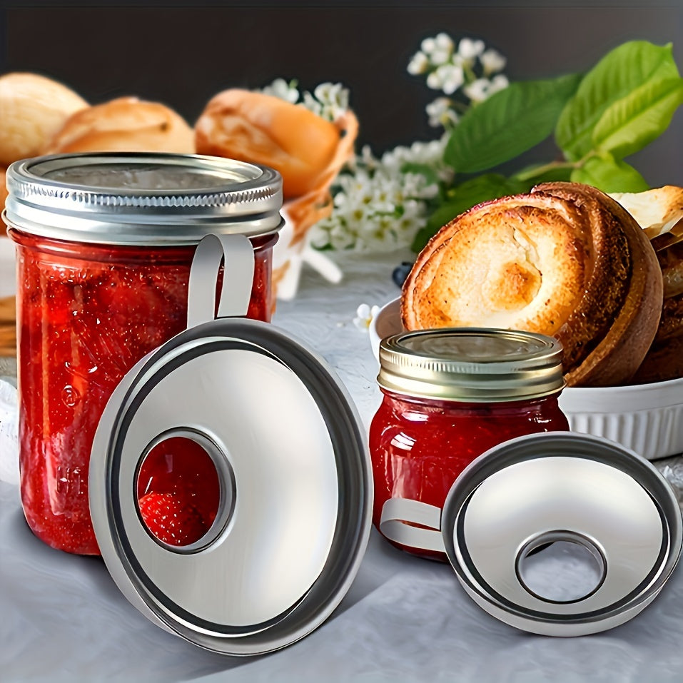 Best-selling 2-piece Stainless Steel Funnel Set for Mason Jars - Includes Wide & Regular Mouth Funnels, Ideal for Canning & Preserving. Comes with Glass Jar Demonstration. Includes Small & Large Funnels, Perfect for all Your Canning Needs. Essential