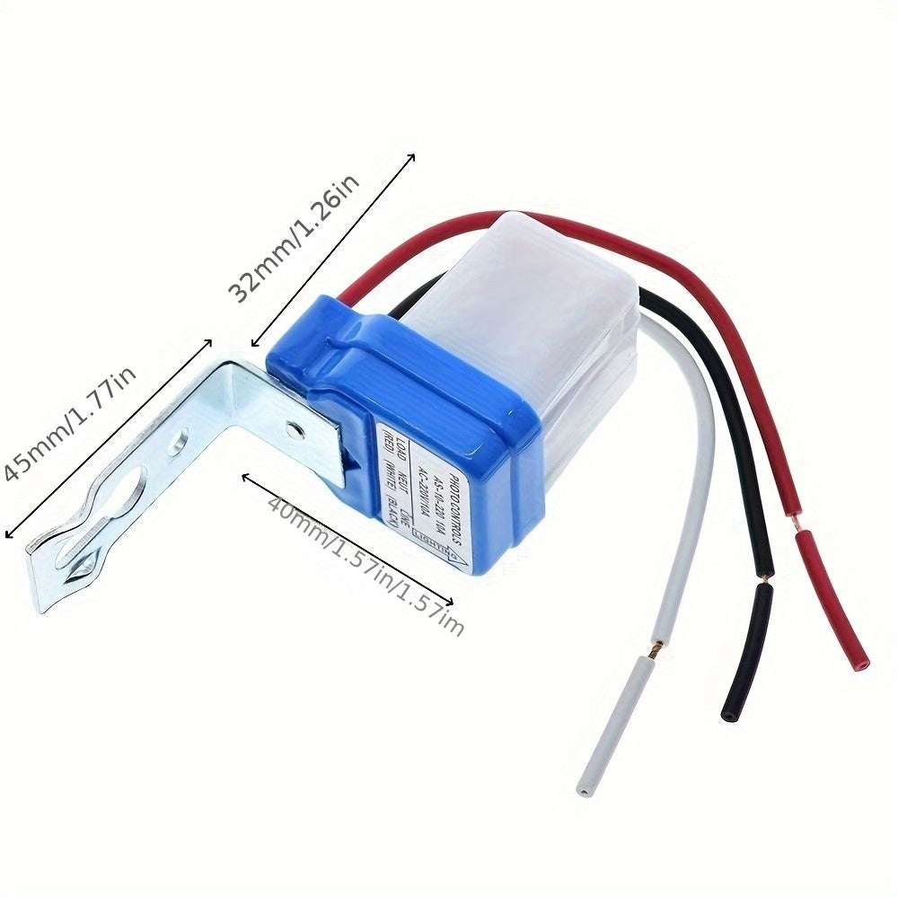 AS-10 Automatic Photocell Street Light Switch - 10A, 110V/220V, Auto On/Off, Photoswitch Sensor