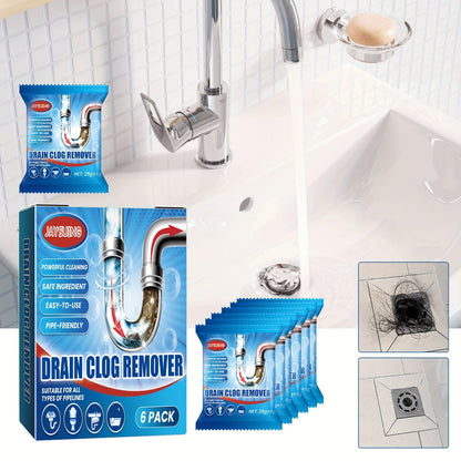 6 pieces per box of a powerful drain cleaner designed to dredge and deodorize drains in your home, bathroom, and kitchen sink. This cleaner is perfect for removing clogs and is an essential tool for cleaning your apartment.