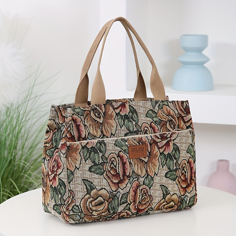 New Product: Thickened Knitted Jacquard Fabric Handbag suitable for office, shopping, and outdoor use.