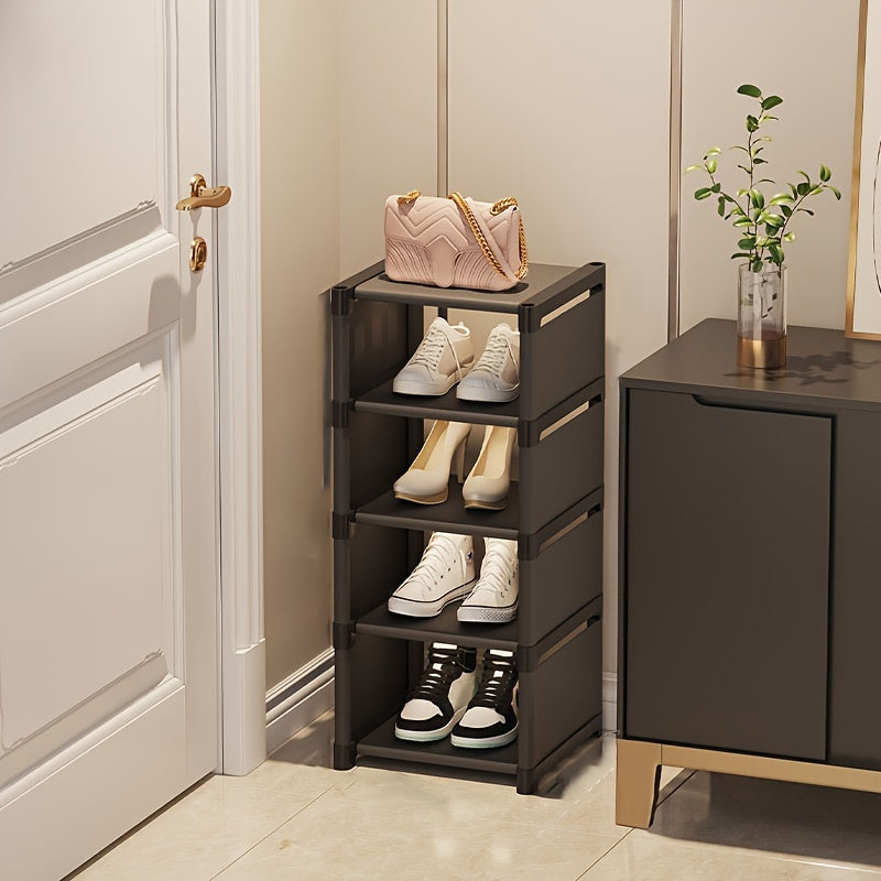 Introducing a versatile 5-tier home shoe rack and storage cabinet designed for entry-level use. This easy-to-assemble and user-friendly organizer can be customized to fit your space in either black or white. With a compact footprint, it is perfect for