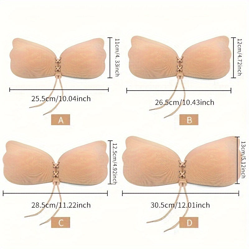 Durable lace-up nipple covers and invisible backless breast pasties for women's lingerie and underwear.