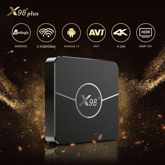 X98 Plus Smart TV Box: Android 11, Amlogic S905W2, H.265 AV1 qo‘llab-quvvatlash, Dual Wifi, Media Player Set Top Box