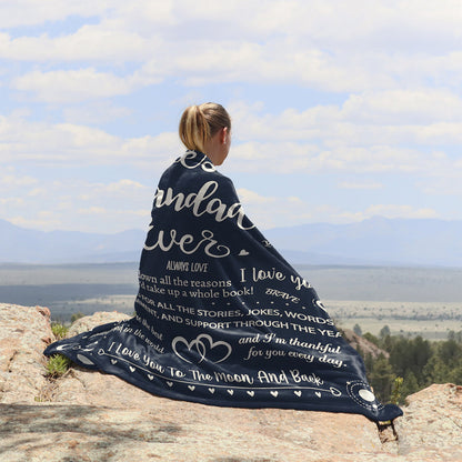 Soft and cozy throw blanket personalized with "Text Element 1pc" for Grandad, the best ever. The perfect birthday gift from his grandchildren.