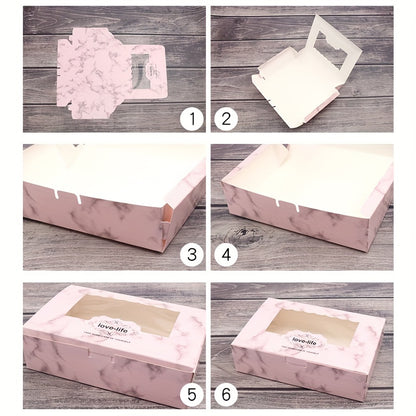 5 Pink Rose Gift Boxes with Stickers - Ideal for Birthdays, Weddings & Candy