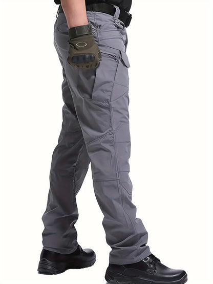 Men's Casual Multi Pocket Tactical Cargo Pants for Outdoor Hiking.